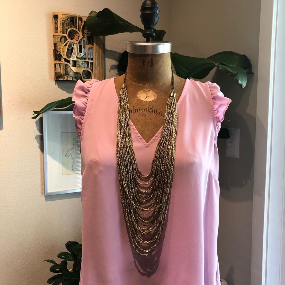 CURATED BY RUA'H KIBRIYA: Unknown Maker Gold Beaded Layered Necklace